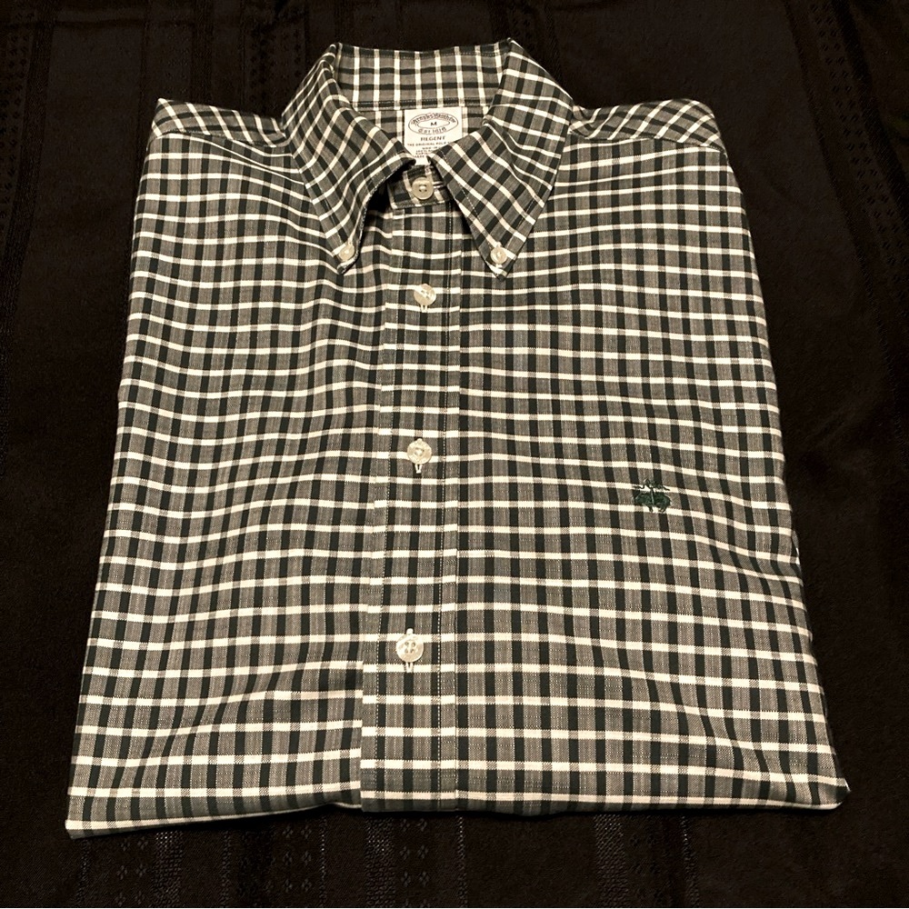 Brooks Brothers Regent Plaid Shirt Non Iron Size M